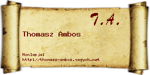 Thomasz Ambos névjegykártya